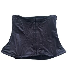 Partners Intimates Black Waist Hook Eye Tummy Control Shapewear  Large